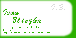 ivan bliszka business card